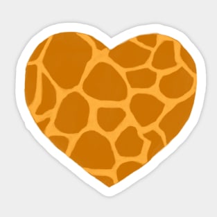 Giraffe Print Heart Sticker